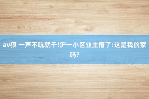 av狼 一声不吭就干!沪一小区业主懵了:这是我的家吗?