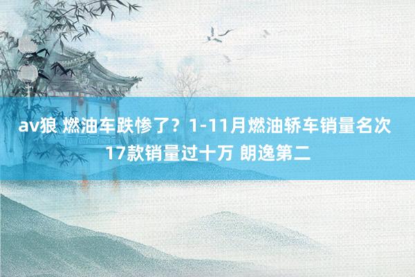 av狼 燃油车跌惨了？1-11月燃油轿车销量名次 17款销量过十万 朗逸第二