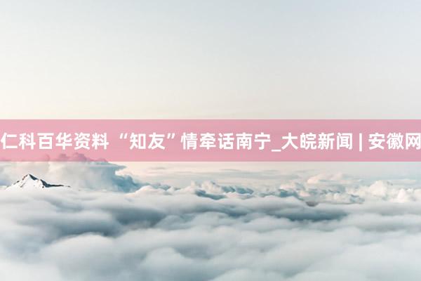 仁科百华资料 “知友”情牵话南宁_大皖新闻 | 安徽网